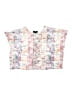 Amy Byer 100% Polyester Print White Pink Short Sleeve Top Size M (kids) - photo 1