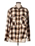 Sanctuary 100% Cotton Plaid Brown Tan Long Sleeve Button-Down Shirt Size M - photo 1