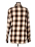 Sanctuary 100% Cotton Plaid Brown Tan Long Sleeve Button-Down Shirt Size M - photo 2