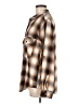 Sanctuary 100% Cotton Plaid Brown Tan Long Sleeve Button-Down Shirt Size M - photo 5