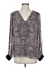 Hale Bob Animal Print Silver Long Sleeve Blouse Size XS - photo 1