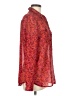Ann Taylor LOFT 100% Polyester Print Red Pink Long Sleeve Blouse Size M - photo 4