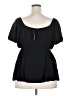 Torrid Black Short Sleeve Blouse Size 2X Plus (2) - photo 2