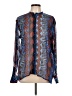 Assorted Brands Print Blue Long Sleeve Blouse Size 10 - photo 1