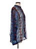 Assorted Brands Print Blue Long Sleeve Blouse Size 10 - photo 4