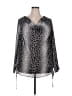 Lane Bryant 100% Polyester Animal Print Silver 3/4 Sleeve Blouse Size 22 - 24 Plus - photo 1