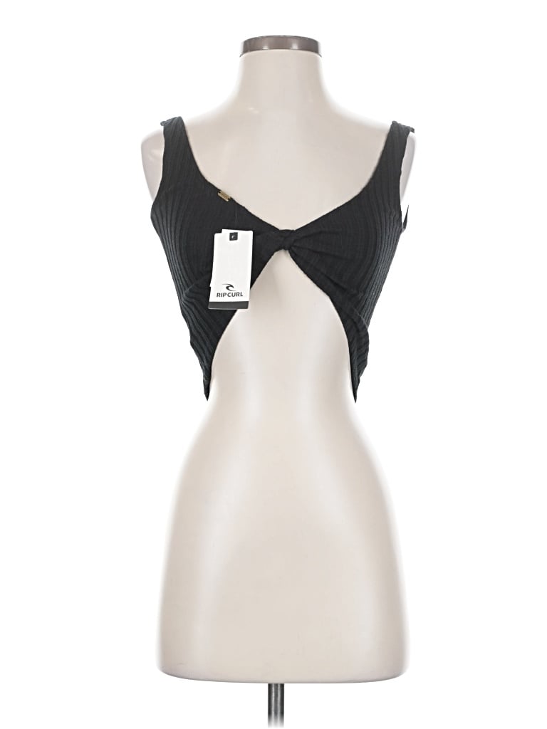 Rip Curl Tank Top Black Keyhole Neckline Tops
