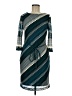Sandra Darren 100% Polyester Chevron-herringbone Teal Cocktail Dress Size 6 - photo 1