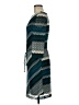 Sandra Darren 100% Polyester Chevron-herringbone Teal Cocktail Dress Size 6 - photo 5