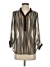 Fab'rik Stripes Brown 3/4 Sleeve Blouse Size S - photo 1