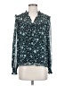 Draper James 100% Polyester Floral Teal Long Sleeve Blouse Size XS - photo 1