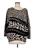 Frank Lyman Design Animal Print Black Pullover Sweater Size 8 - photo 1