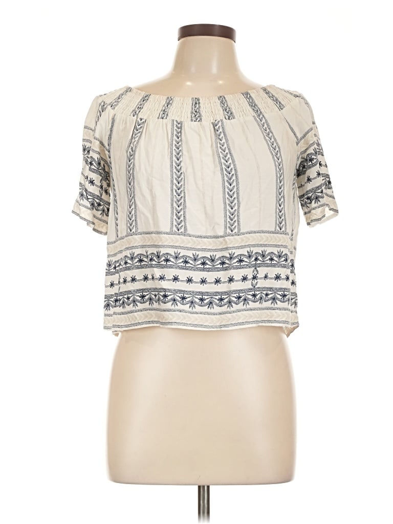 Pre-owned Sadie & Sage Short Sleeve Blouse In White