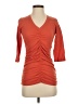 Wearables 100% Cotton Orange 3/4 Sleeve Top Size XS - photo 1