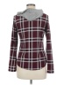 No Comment Plaid Burgundy Long Sleeve Blouse Size M - photo 2