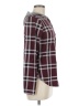 No Comment Plaid Burgundy Long Sleeve Blouse Size M - photo 4