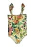 Zimmermann Floral Green Tan One Piece Swimsuit Size 10 - photo 1