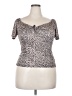 Unbranded Animal Print Brown Short Sleeve Henley Size L - photo 1