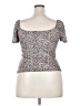 Unbranded Animal Print Brown Short Sleeve Henley Size L - photo 2