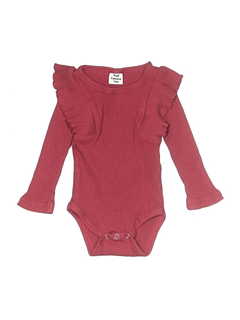 Pre-owned Assorted Brands Babies' Long Sleeve Onesie In Burgundy