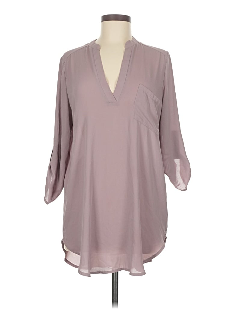Pre-owned Lush 3/4 Sleeve Blouse In Gray