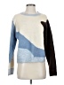 Crescent Color Block Blue Pullover Sweater Size S - photo 1