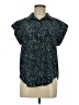 BCBGeneration 100% Polyester Animal Print Teal Short Sleeve Blouse Size M - photo 1