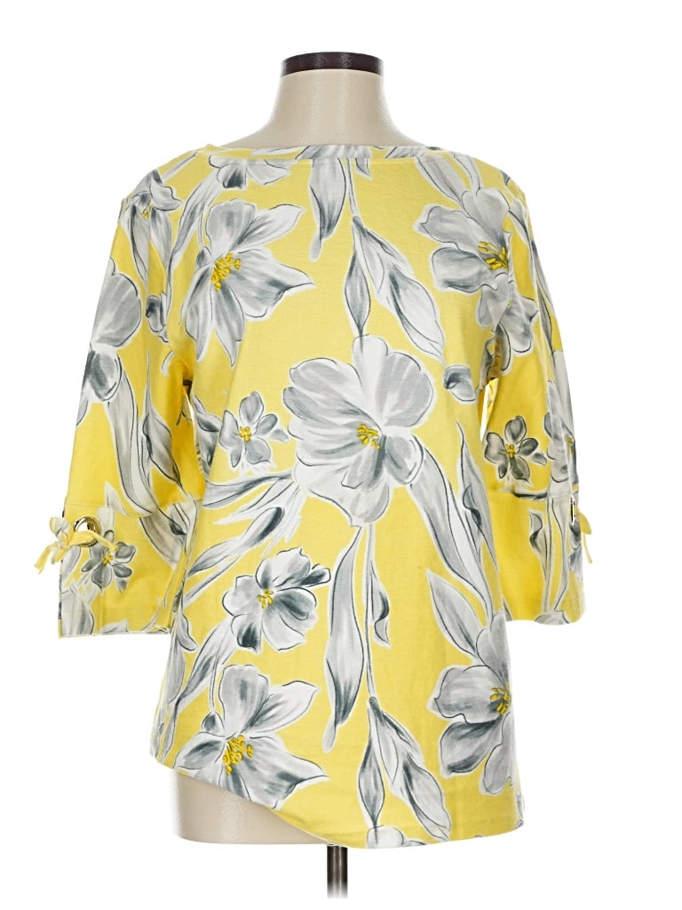 Pre-owned Onque Casuals 3/4 Sleeve Blouse In Yellow