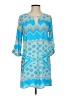 Everly 100% Polyester Print Blue Casual Dress Size S - photo 1