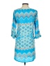 Everly 100% Polyester Print Blue Casual Dress Size S - photo 2