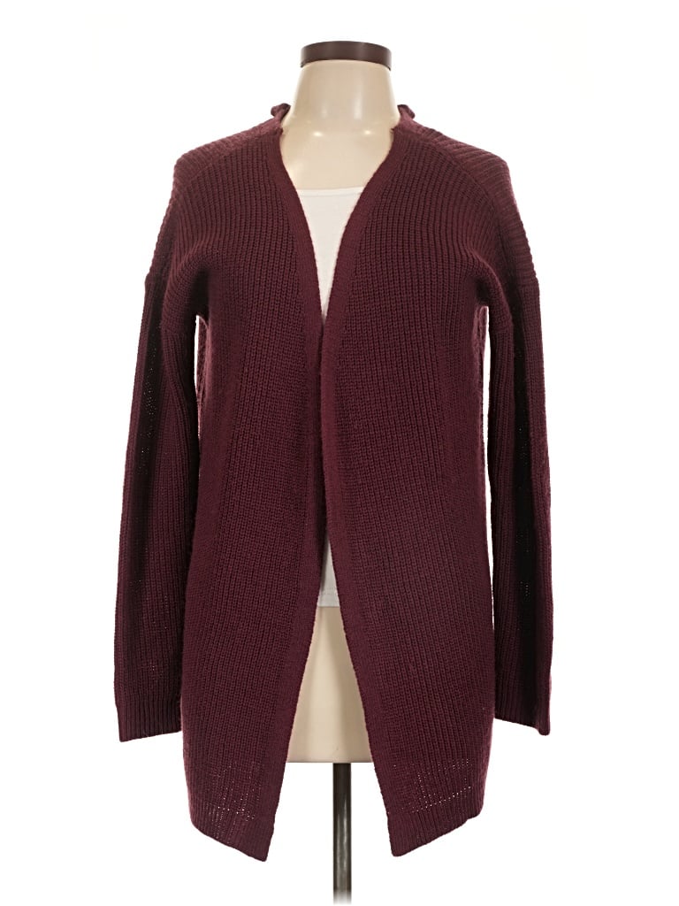 Pre-owned Pink Rose Cardigan Sweater In Burgundy