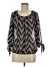 Orange Caramel Silver Purple 3/4 Sleeve Blouse Size M - photo 1