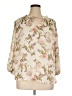 Chaps 100% Polyester Floral Ivory 3/4 Sleeve Blouse Size XL - photo 1