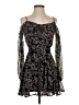 Mi ami 100% Polyester Floral Black Casual Dress Size XXS - photo 1
