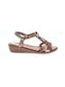 Unbranded Brown Gold Wedges Size 43 - photo 1