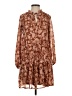 Lark + Grey 100% Polyester Paisley Brown Casual Dress Size S - photo 1