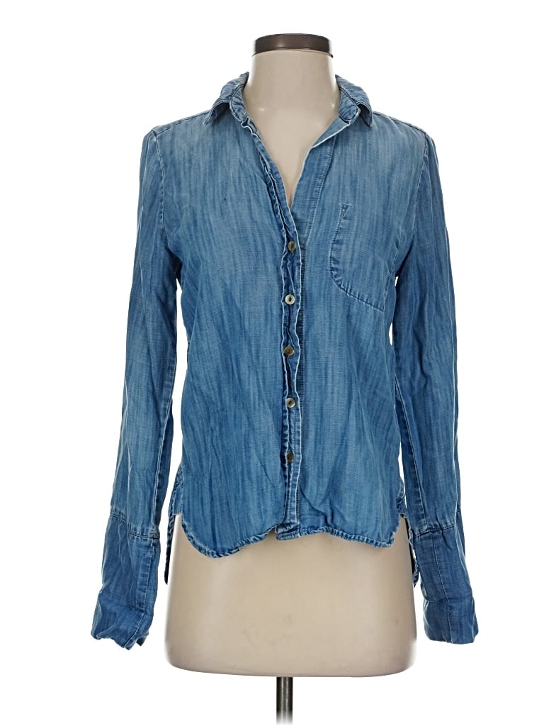 Pre-owned Elevenses Long Sleeve Blouse In Blue