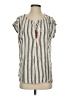 Dylan 100% Modal Stripes Gray Short Sleeve Blouse Size S - photo 1