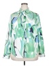 Unbranded 100% Polyester Print Green Long Sleeve Blouse Size XXL - photo 1