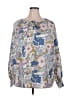 Emery Rose 100% Polyester Floral Multi Color White 3/4 Sleeve Blouse Size 3X - photo 1