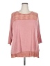 Adiva 100% Polyester Pink 3/4 Sleeve Top Size 2X - photo 1