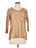 Velvet Heart 100% Polyester Metallic Gold Pullover Sweater Size L - photo 1