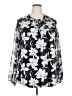 Beacon Floral Silver Long Sleeve Blouse Size 3X - photo 1