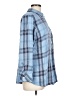 Chico's 100% Rayon Plaid Blue Long Sleeve Button-Down Shirt Size L (estimated) - photo 4