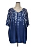 Unbranded Blue Short Sleeve Blouse Size 4XL - photo 1