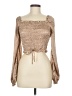 Japna 100% Polyester Tan Brown Long Sleeve Blouse Size M - photo 1