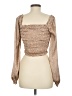 Japna 100% Polyester Tan Brown Long Sleeve Blouse Size M - photo 2