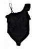 Unbranded Solid Black One Piece Swimsuit Size L - photo 1