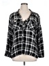 Venus 100% Rayon Plaid Black 3/4 Sleeve Blouse Size 1X - photo 1