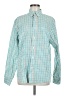 Dockers Checkered-gingham Teal Long Sleeve Button-Down Shirt Size M - photo 1